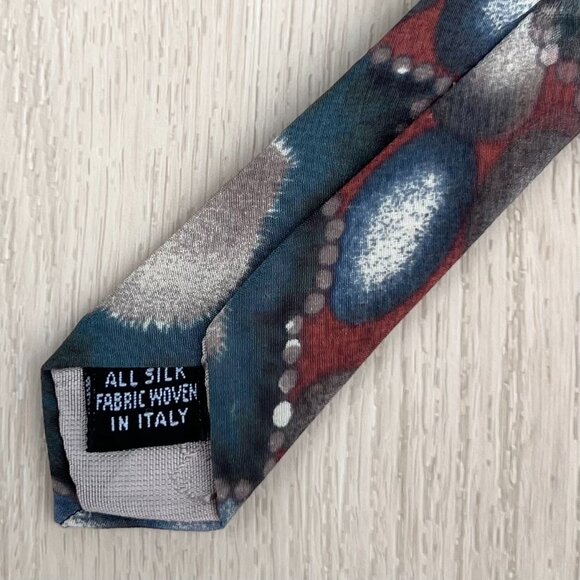 Vintage 90s Christian Dior Monsieur Men's Italy Made 100% Silk Necktie 59"x3.75" - Picture 6 of 11